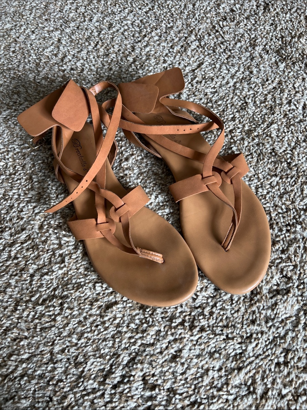 🛍️5/$20🛍️Women’s Tan Strappy Lace-Up Sandals